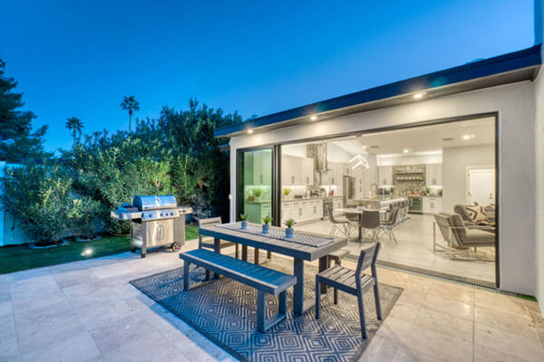 backyard view of sliding glass door