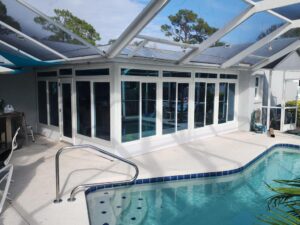 A Florida home with impact-resistant windows, upgraded through My Safe Florida Home for better hurricane protection.